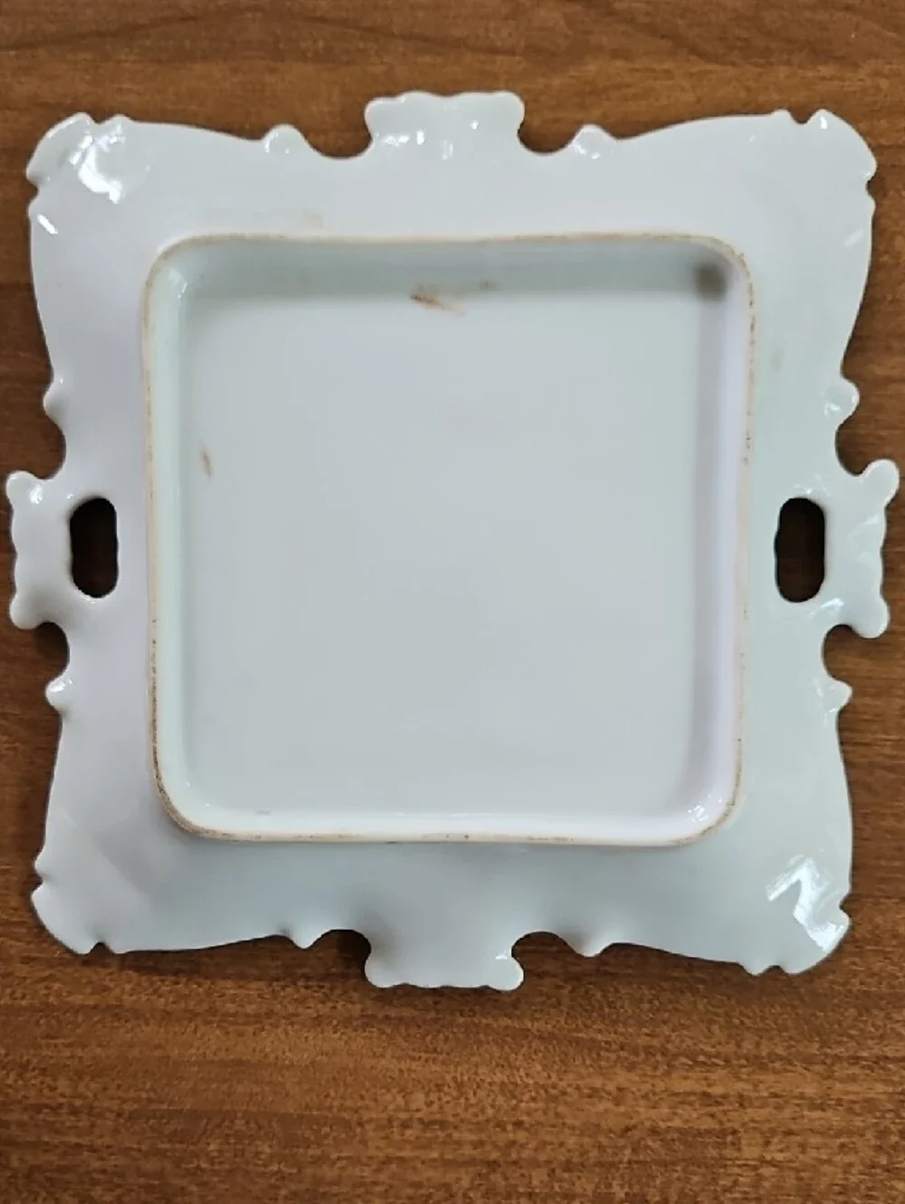 Vintage Hand-Painted Floral Porcelain Square Plate